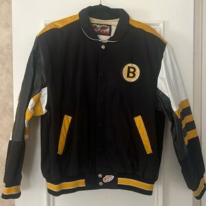 vintage 80’s Boston Bruins Leather and canvas/cotton bomber jacket
